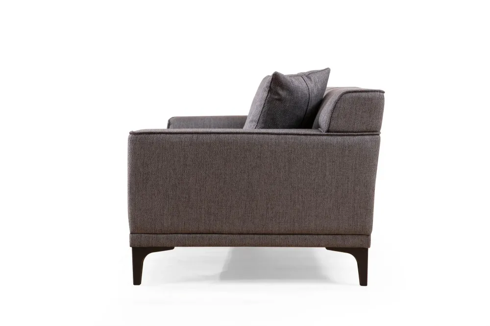 Divano 2 posti design moderno tessuto antracite cm 163x69x86h