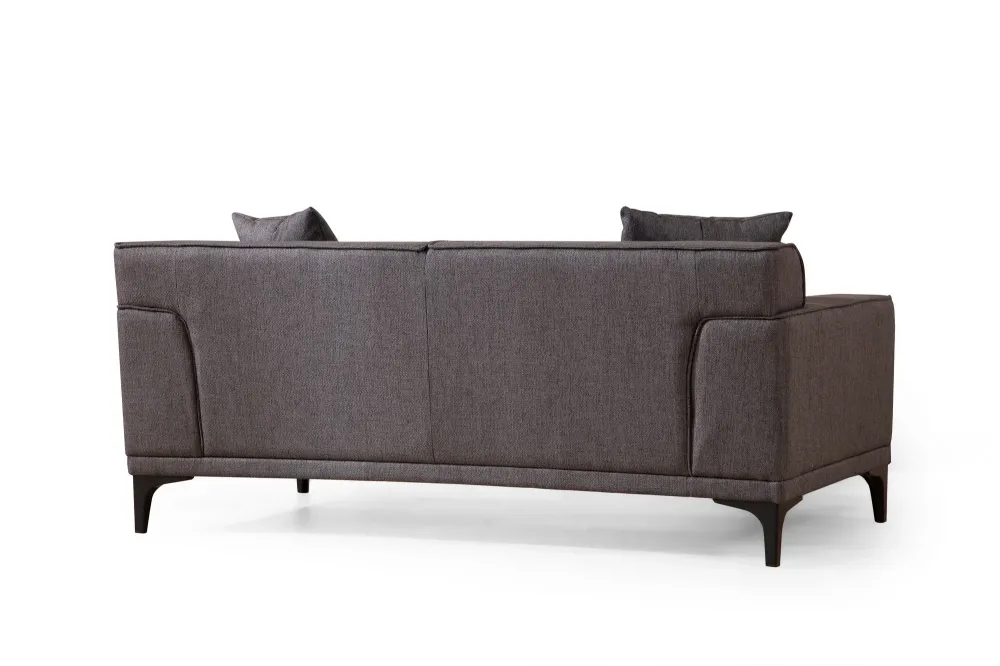 Divano 2 posti design moderno tessuto antracite cm 163x69x86h