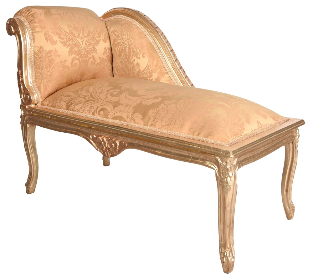 DIVANO ROMANTICO POUF STILE COUNTRY SHABBY GOLD