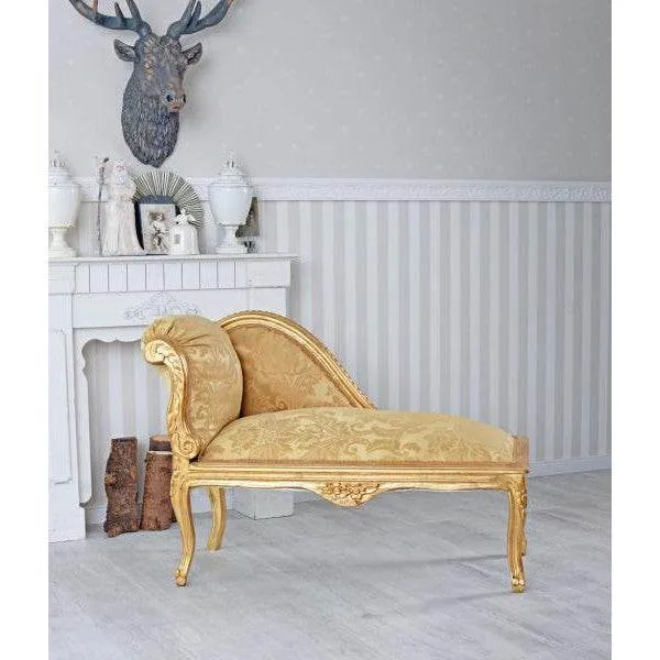 DIVANO ROMANTICO POUF STILE COUNTRY SHABBY GOLD