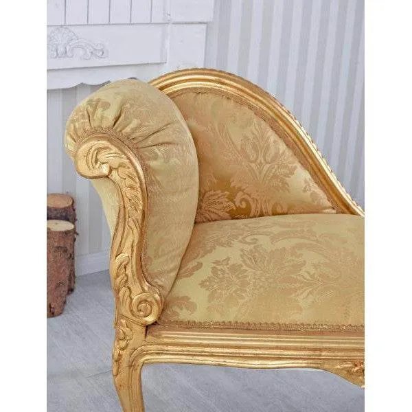 DIVANO ROMANTICO POUF STILE COUNTRY SHABBY GOLD