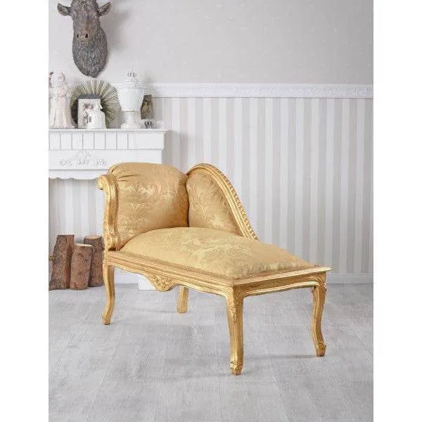 DIVANO ROMANTICO POUF STILE COUNTRY SHABBY GOLD