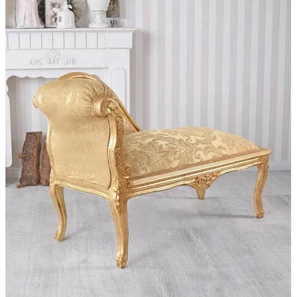 DIVANO ROMANTICO POUF STILE COUNTRY SHABBY GOLD