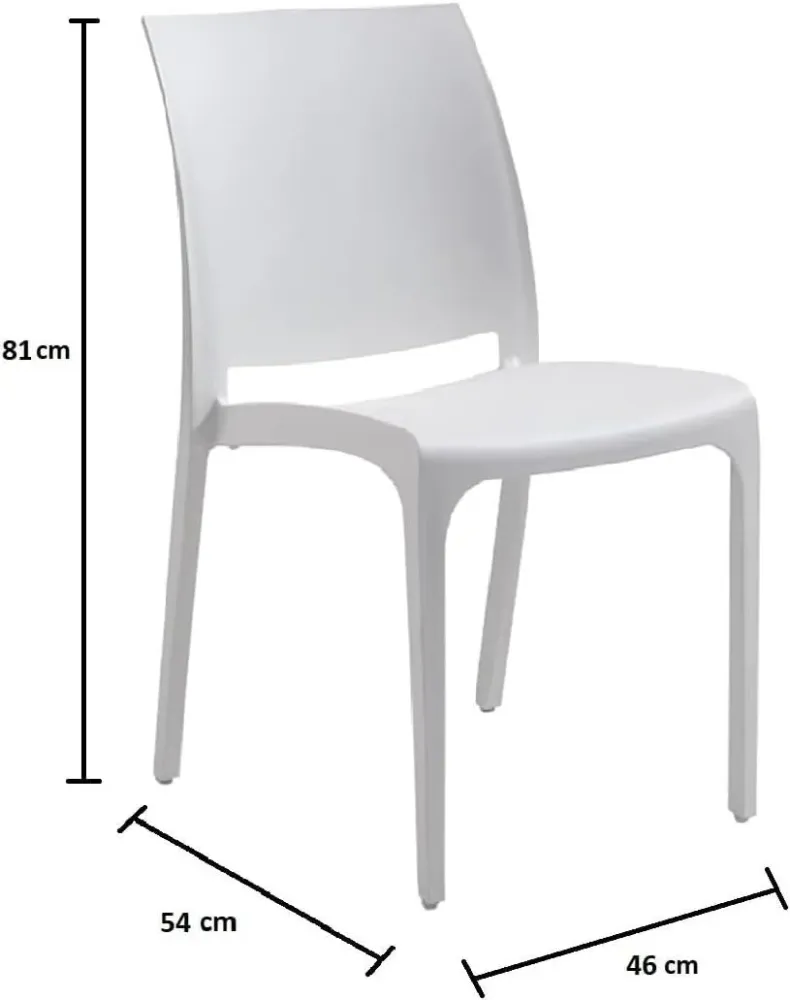 DIVINA HOME Sedia set 4 pz resina impilabile made Italy design per interno esterno SOFIA Bianca