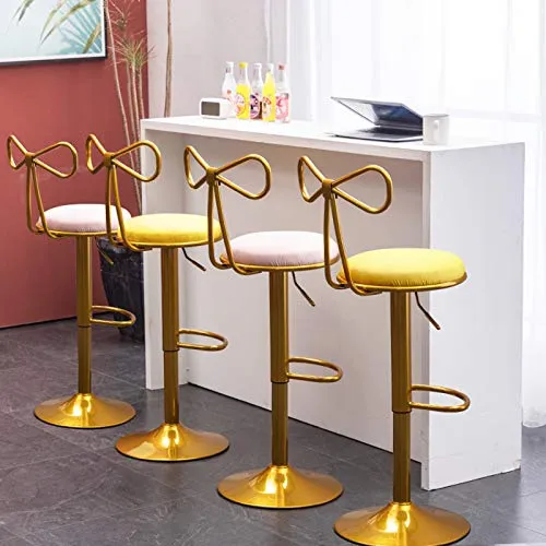 DJFIOSD Sedie da Bar Rotanti per Uso Domestico Nordico, Sedia con Sgabello Alto Regolabile Altezza Sgabelli da Bar con Sch...