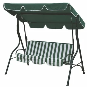 Dondolo da Giardino Ferro 3 Posti Soriani Verde Scuro/Bianco