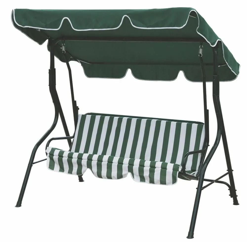 Dondolo da Giardino Ferro 3 Posti Soriani Verde Scuro/Bianco