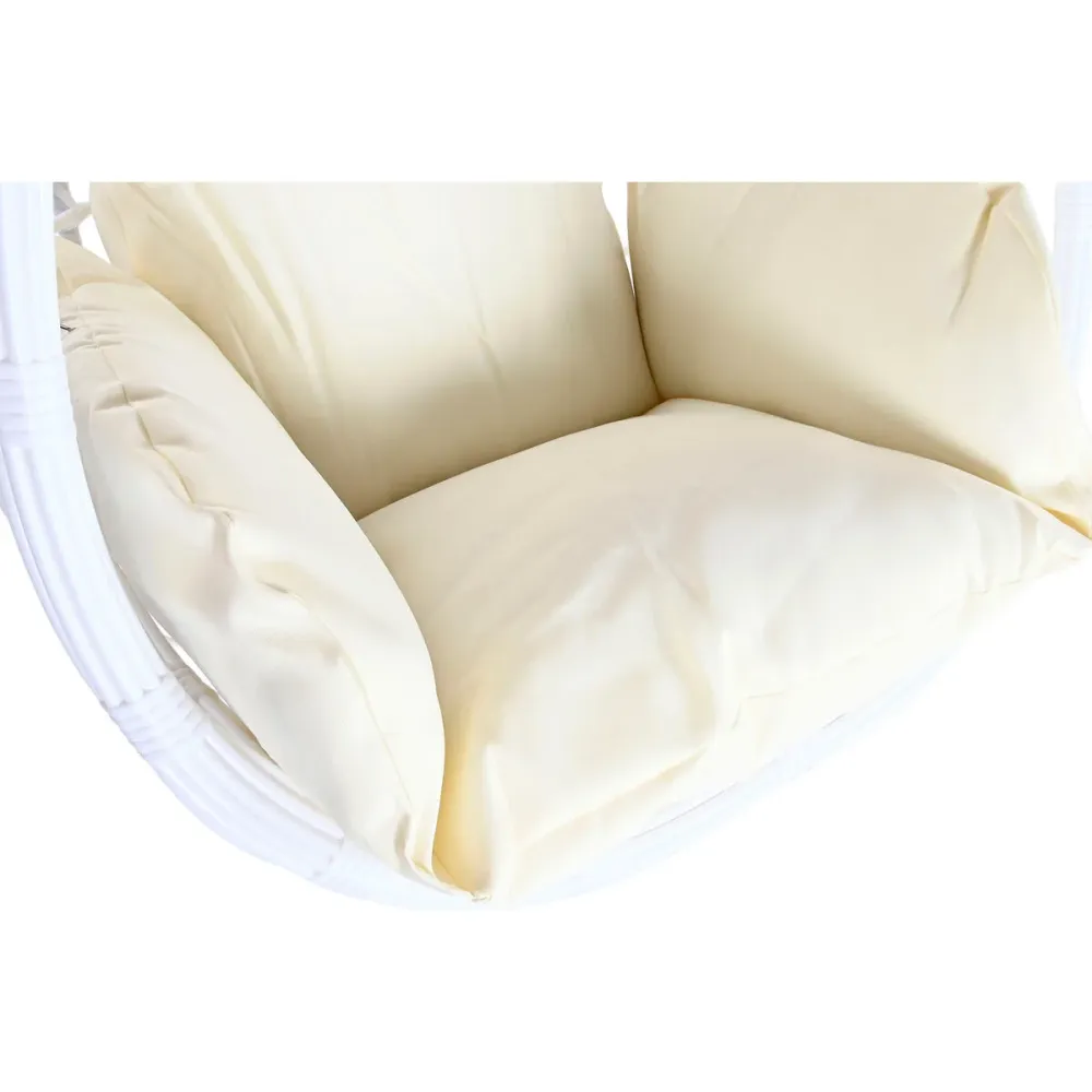 Dondolo uovo sospeso DKD Home Decor 90 x 70 x 110 cm Metallo rattan sintetico Bianco