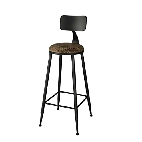 DONGLU Sgabello Bar Ferro Battuto Bar Stool Minimalista Moderno Legno Massiccio Retro Bar Seggiolone Ristorante Informale...