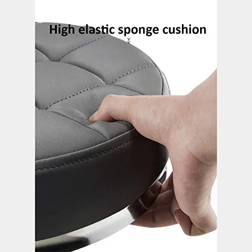 DWXN Sgabelli con Ruote,Sgabello con Nero PU Similpelle Posto Sedere,Altezza Regolabile 45-55 cm,capacità di Carico 160 kg...