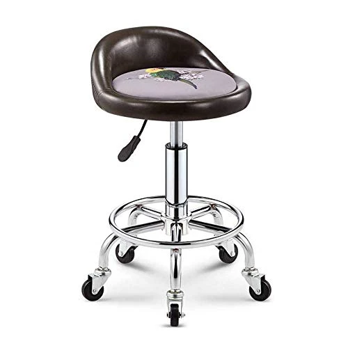 Sedia Sgabello con Rotelle,Sgabello Lavoro con Modello Pappagallo Similpelle Posto Sedere,Altezza Regolabile 47-59 cm,Capa...
