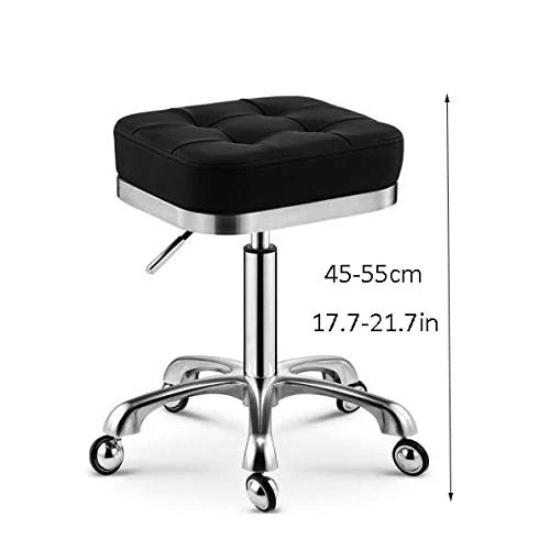 Sgabelli con Ruote,Sgabello con Marrone PU Similpelle Posto Sedere,Altezza Regolabile 45-55 cm,Capacità di Carico 160 kg,S...