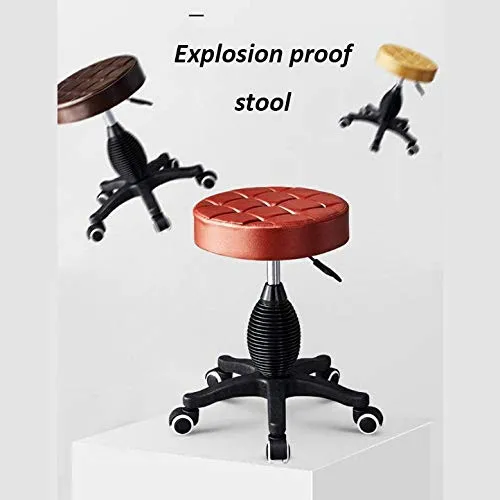 Sgabelli da Cucina con Rotelle,Sgabello per Estetista con Bianca PU Similpelle Posto Sedere,Altezza Regolabile 43-55 cm,Ca...