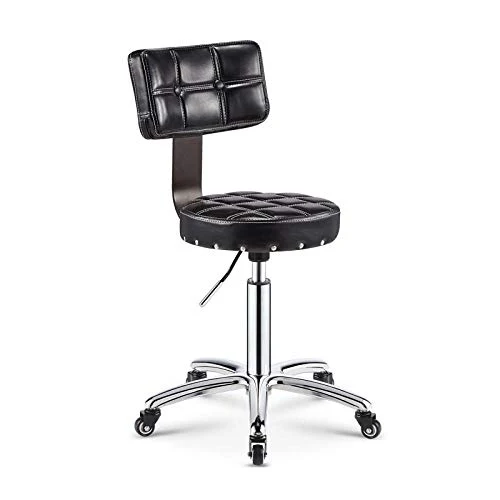 Sgabelli da Cucina con Ruote，Sgabello per Estetista con Nero Similpelle Posto Sedere，Altezza Regolabile 70-85 cm，Capacità...
