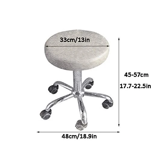 Sgabello Camera da Letto con Ruote,Sgabello Imbottito con Modello Fulvo Panno di Lino Posto Sedere,Altezza Regolabile 45-5...