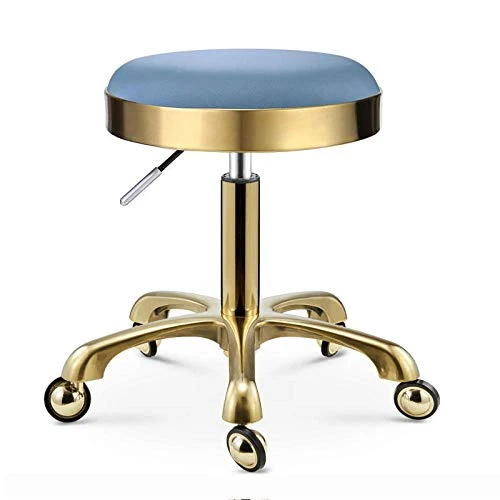 Sgabello con Ruote,Sgabello Regolabile Altezza con Cielo Blu PU Similpelle Posto Sedere,Altezza Regolabile 45-55 cm,Capaci...