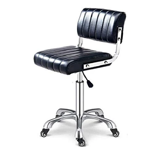 Sgabello Scrivania con Rotelle，Sgabello Sgabelli con Nero PU Similpelle Posto Sedere，Altezza Regolabile 48-60 cm，Capacità...