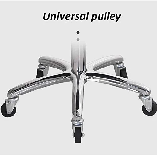Sgabello Sedia con Rotelle,Sgabelli da Cucina con Nero Similpelle Posto Sedere,Altezza Regolabile 42-54 cm,Capacità di Car...