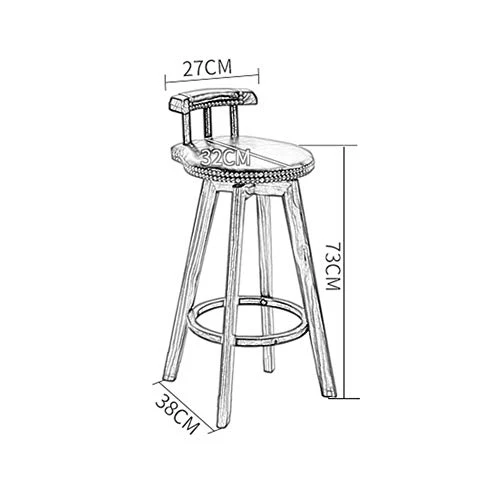 Sgabelli da Bar con Schienale, Sgabello Pelle PU Pelle PU Legno Massello Legno Massello di Stile Industriale, 2--1 Sgabell...