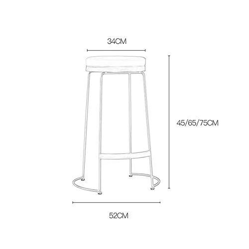 Sgabello da Bar, Spugna Ad Alta Densità Pelle PU Sgabello per La Colazione con Poggiapiedi(Size:75cm,Color:Bianca) DyAn