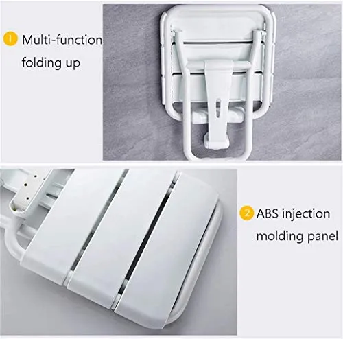 DZX Corrimano Sgabello Pieghevole da Bagno/Sedile per Doccia Parete/Sedia Muro di Sicurezza per Bagno/Sgabello da Bagno Se...