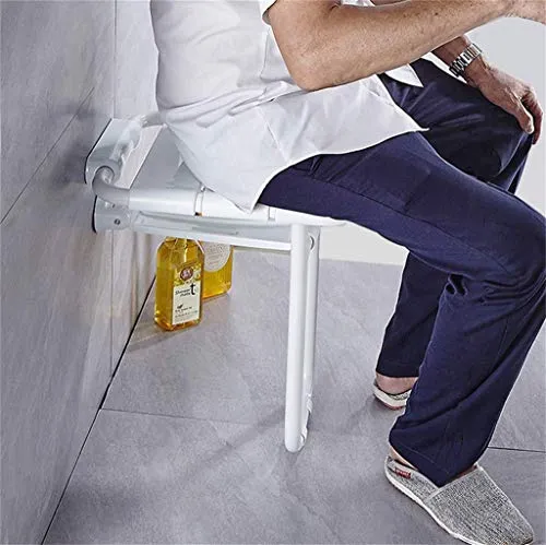 DZX Corrimano Sgabello Pieghevole da Bagno/Sedile per Doccia Parete/Sedia Muro di Sicurezza per Bagno/Sgabello da Bagno Se...