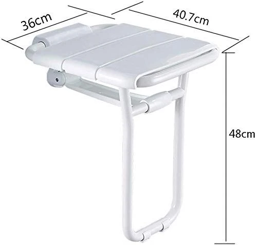 DZX Corrimano Sgabello Pieghevole da Bagno/Sedile per Doccia Parete/Sedia Muro di Sicurezza per Bagno/Sgabello da Bagno Se...