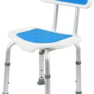 DZX Sedie da Bagno con Schienale, sgabelli da Doccia con sedili Imbottiti, ausilio di Sicurezza per Bagno Alluminio Regola...