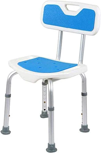 DZX Sedie da Bagno con Schienale, sgabelli da Doccia con sedili Imbottiti, ausilio di Sicurezza per Bagno Alluminio Regola...