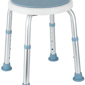 DZX Sgabelli da Doccia, Sgabello da Bagno con Sedile Antiscivolo, ausilio da Bagno Rotondo Girevole Altezza Regolabile, Do...