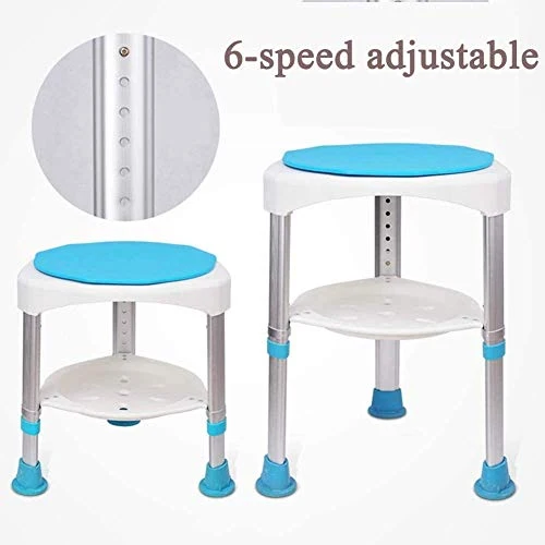 DZX Sgabello da Bagno con Gambe, Sedile per Doccia con Stecca, Sedia Regolabile Altezza per Anziani/feriti/Donne Incinte,...