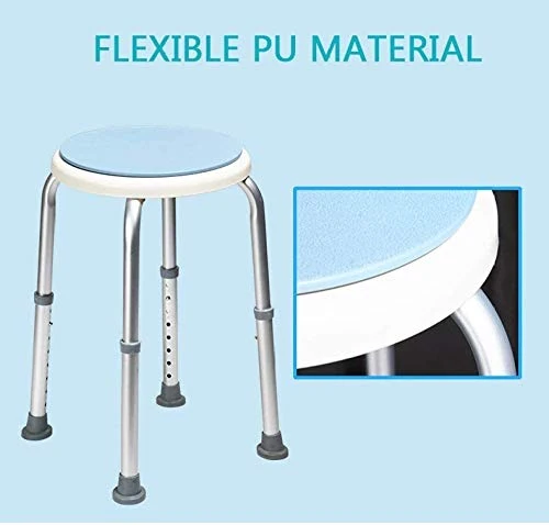 DZX Sgabello da Bagno Leggero, sgabelli da Doccia Regolabili Altezza con Sedile Girevole, ausilio da Bagno per Il Montaggi...