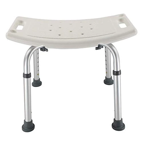 DZX Sgabello per Doccia, Sgabello per Doccia Antiscivolo Regolabile Altezza Alluminio, Sedia per Vasca da Bagno per Anzian...
