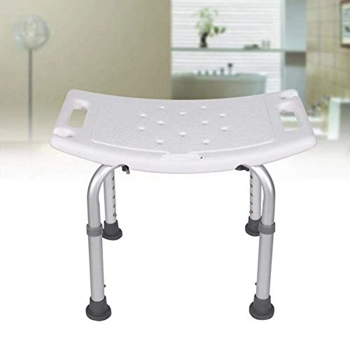 DZX Sgabello per Doccia, Sgabello per Doccia Antiscivolo Regolabile Altezza Alluminio, Sedia per Vasca da Bagno per Anzian...