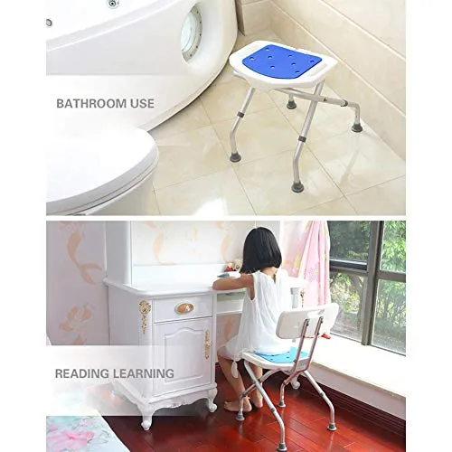 DZX Sgabello per Doccia, Sgabello per Vasca da Bagno Regolabile Altezza e Sedia per Doccia con Maniglie Sgabello per Handi...