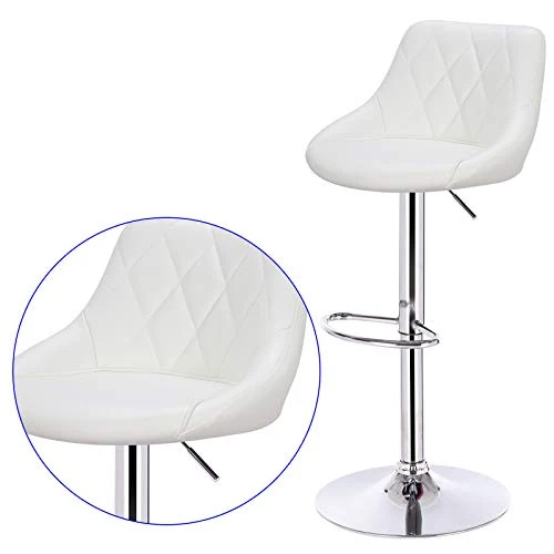 E-starain 2 Pezzi Sgabelli Regolabile da Bar/Casa Seggiola Alta Girevole 360° con Poggiapiedi e Schienale Design Scandinav...