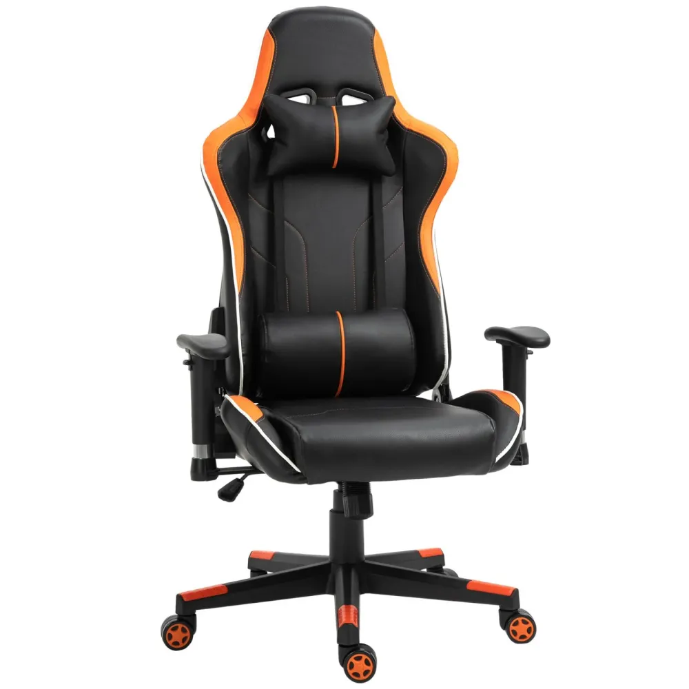 EASYCOMFORT Poltrona Gaming con Altezza e Schienale Regolabile Sedia da Ufficio Nera e Arancione