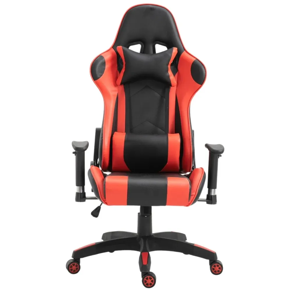 EASYCOMFORT Poltrona da gaming Ecopelle Premium Ergonomica Schienale Alto Nero e Rosso