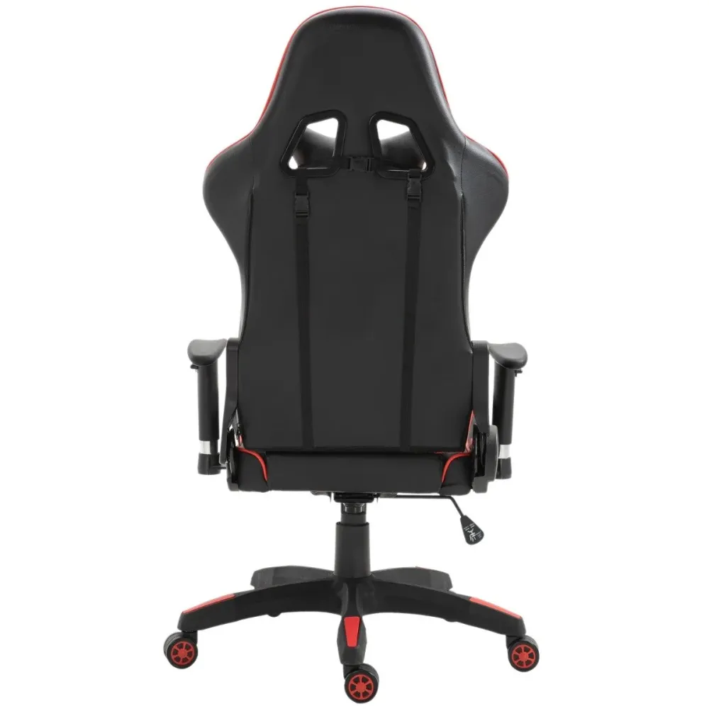 EASYCOMFORT Poltrona da gaming Ecopelle Premium Ergonomica Schienale Alto Nero e Rosso