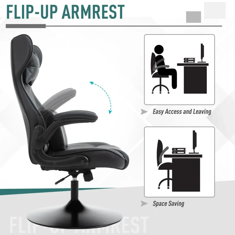 EASYCOMFORT Poltrona Gaming Sedia da Ufficio Similpelle Altezza Regolabile