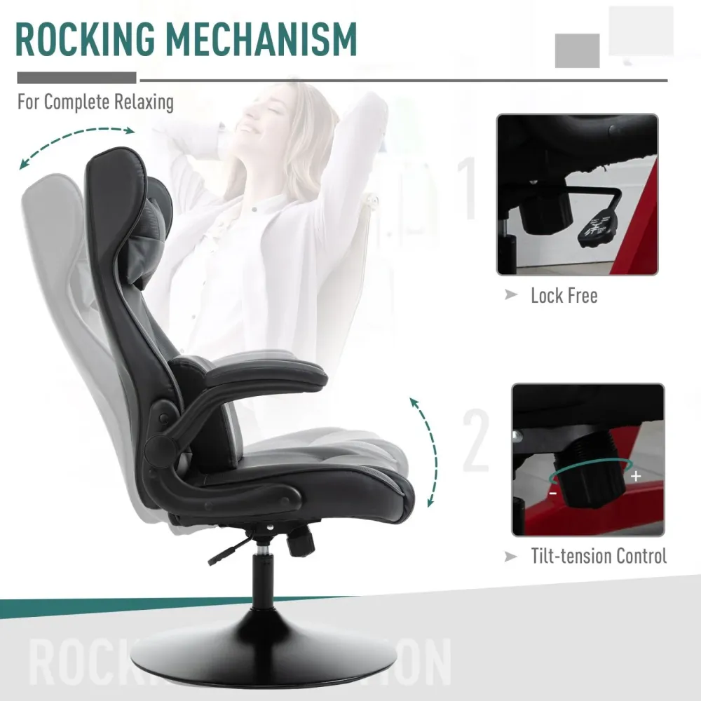 EASYCOMFORT Poltrona Gaming Sedia da Ufficio Similpelle Altezza Regolabile