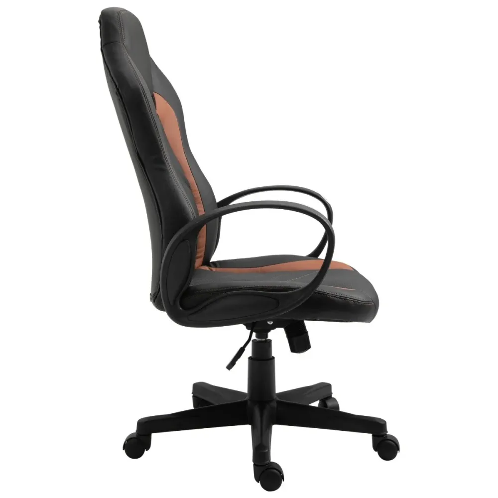 EASYCOMFORT Poltrona da gaming e ufficio Regolabile Ecopelle Marrone e Nera