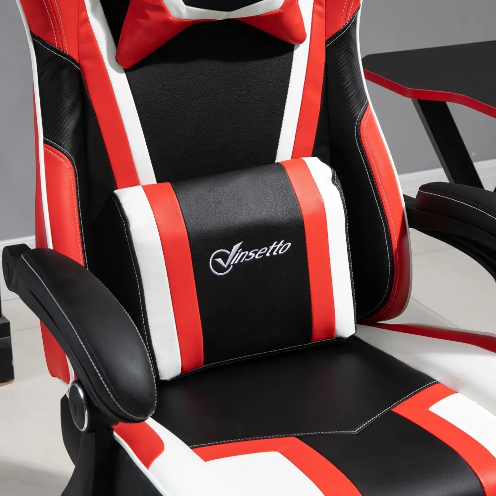 Easycomfort Poltrona da Gaming o da Ufficio, Sedia Racing Reclinabile, Altezza Regolabile, 69x63x122-132 cm