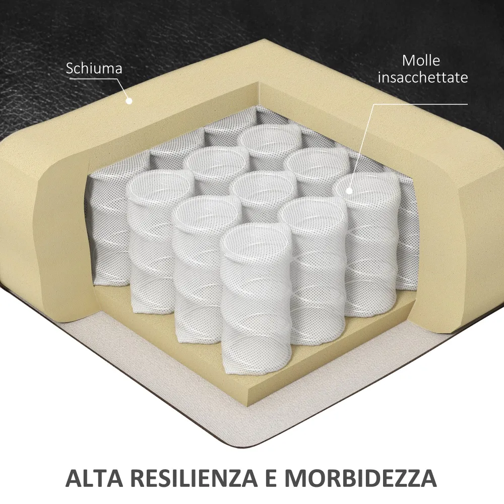 EasyComfort Poltrona da Ufficio Massaggiante e Riscaldata con 2 Punti Massaggio e 8 Programmi, Nera