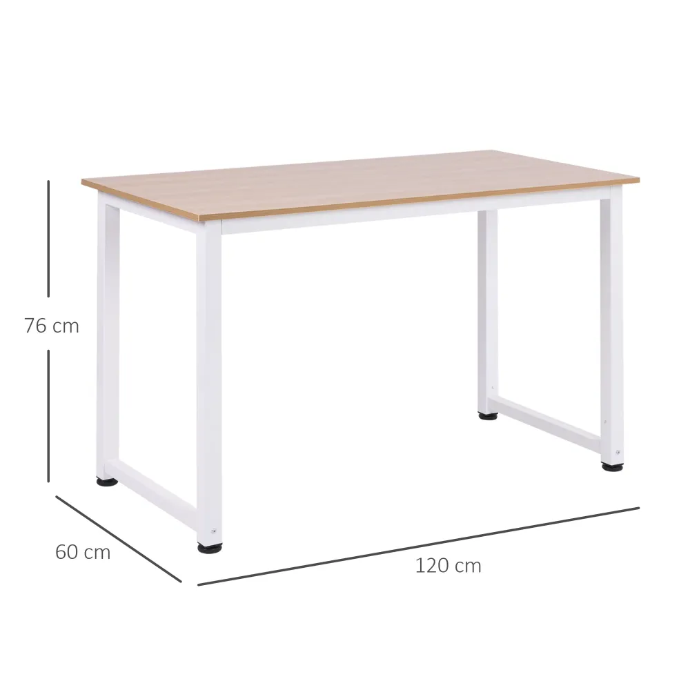 Easycomfort Scrivania Moderna per Computer con Gambe Regolabili e Struttura MDF e Metallo, Tavolo da Pranzo 120x60x76 cm,...