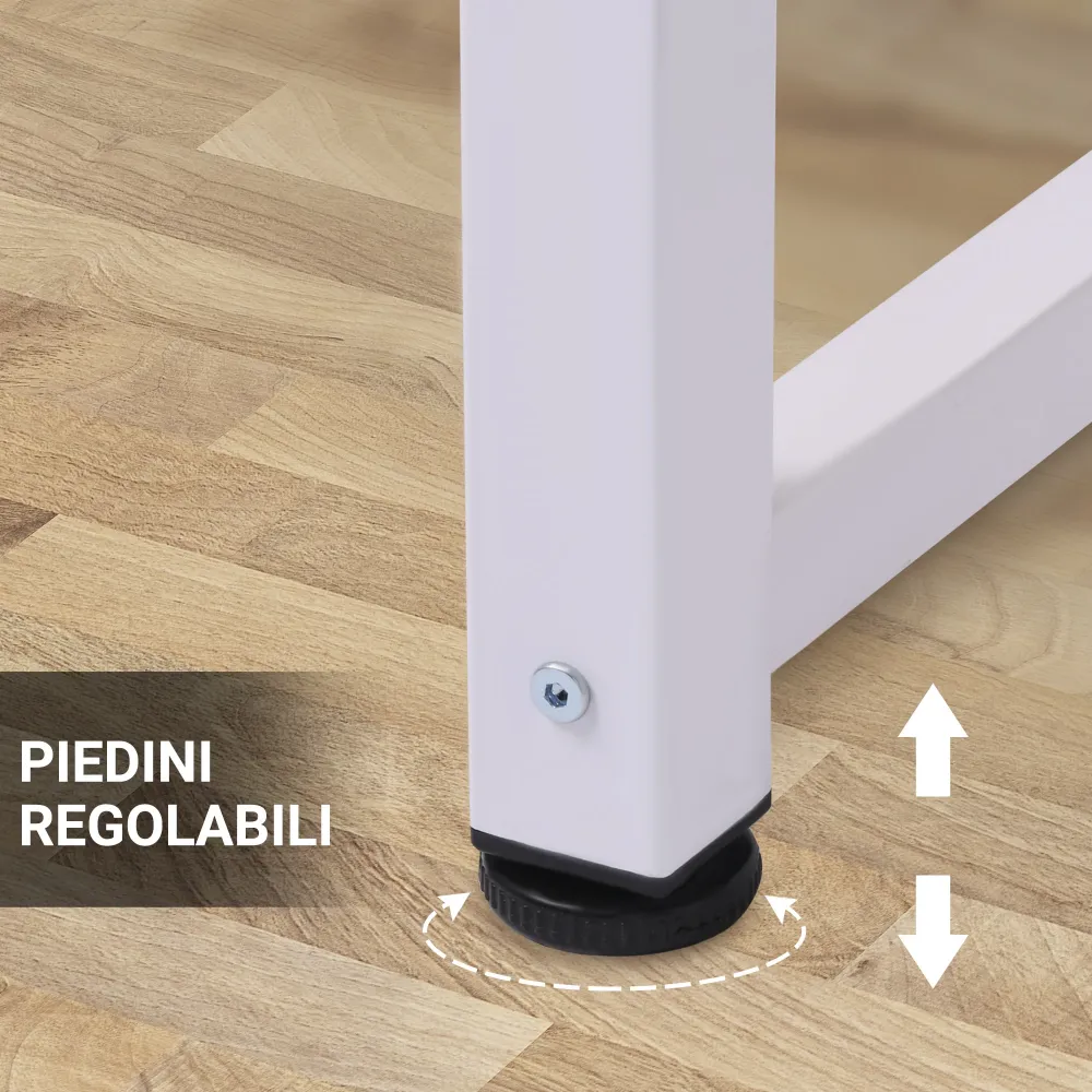 Easycomfort Scrivania Moderna per Computer con Gambe Regolabili e Struttura MDF e Metallo, Tavolo da Pranzo 120x60x76 cm,...