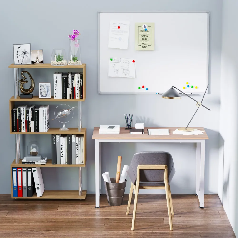 Easycomfort Scrivania Moderna per Computer con Gambe Regolabili e Struttura MDF e Metallo, Tavolo da Pranzo 120x60x76 cm,...