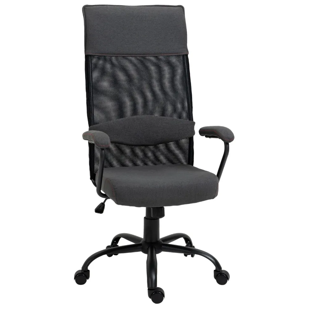 EASYCOMFORT Sedia Ergonomica Regolabile Tessuto - Grigio Nero