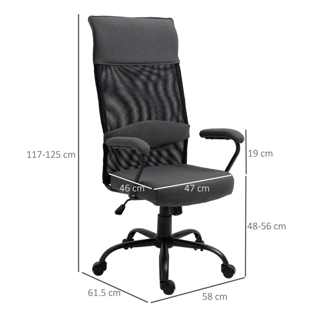 EASYCOMFORT Sedia Ergonomica Regolabile Tessuto - Grigio Nero
