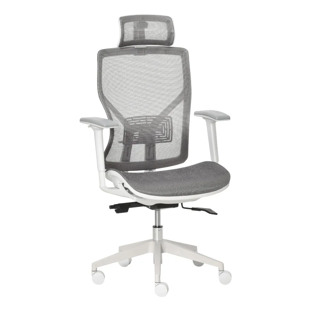 EASYCOMFORT Sedia Ergonomica da Ufficio con Poggiatesta, Inclinazione e Altezza Regolabile, Poltrona Girevole Basculante c...